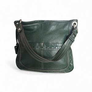Tignanello Forest Green Leather Shoulder Bag